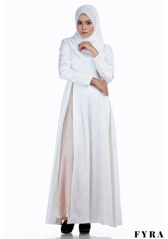 Anggun Jacquard Dress (White)