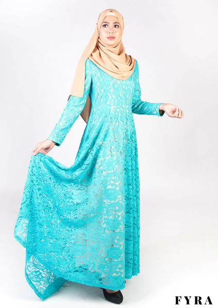 Aalia Lace Dress (Turquoise)