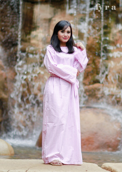 Sophie Striped Maxi Dress (Light Pink)